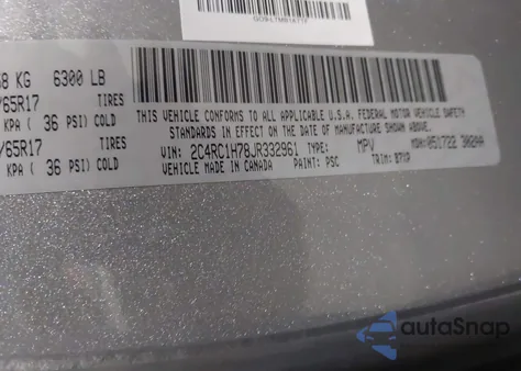 2018 Chrysler Pacifica Hybrid Touring Plus z USA, uszkodzony, nr VIN 2C4RC1H78JR332961